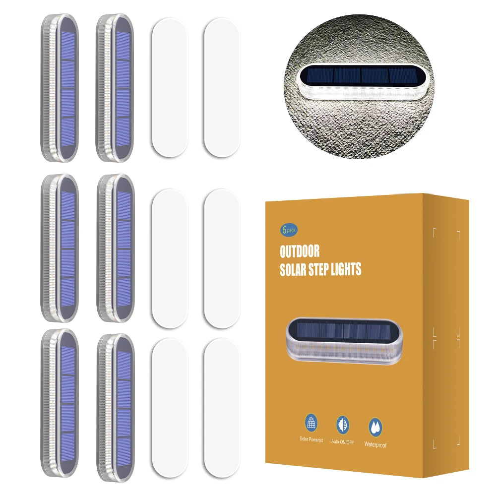Solar Deck Light Solar Ground Light Outdoor Pathway Stair Lamp Railing Fence Yard IP68 Waterproof Driveway Solar Light