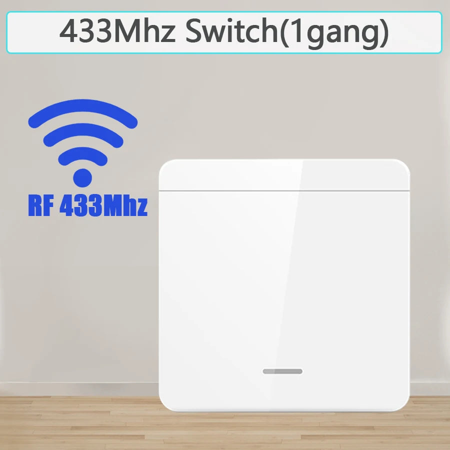 Wireless 433MHz Smart Switch Light 1/2/3Gang 86 Wall Panel Switch with Remote Control Relay Receiver 10A 110V 220V For LED Lamp