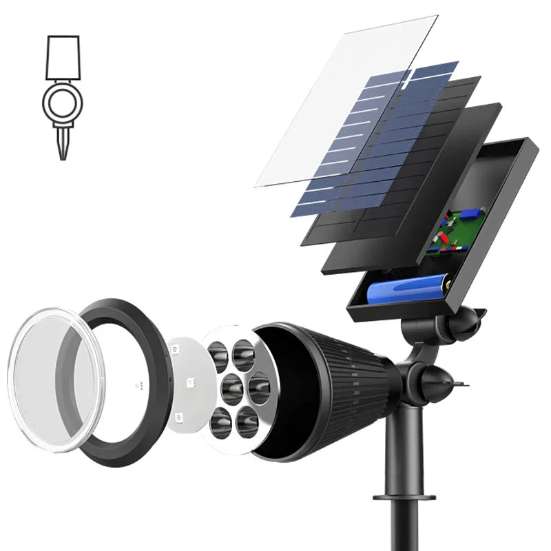 Outdoor Solar Lights Home Garden Patio Walkway Lawn Waterproof 7Led Solar Lamp Spotlight Decoration Energy Yard Lantern Lighting