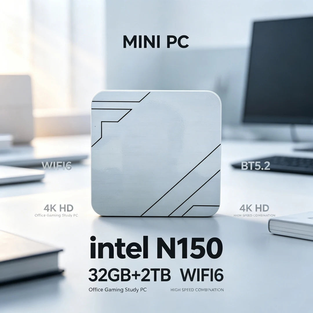 Mini PC Intel Core N150 16GB RAM 2TB SSD Mini Desktop Computer WIFI6 BT5.2 4K HD Office Gaming Study Mini PC