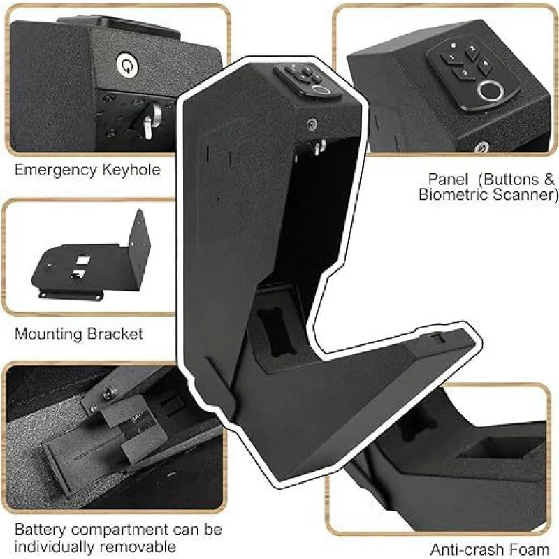 Home-use fingerprint password key pistol safe Cross-border small European and American wall-mounted side-hanging pistol safe box