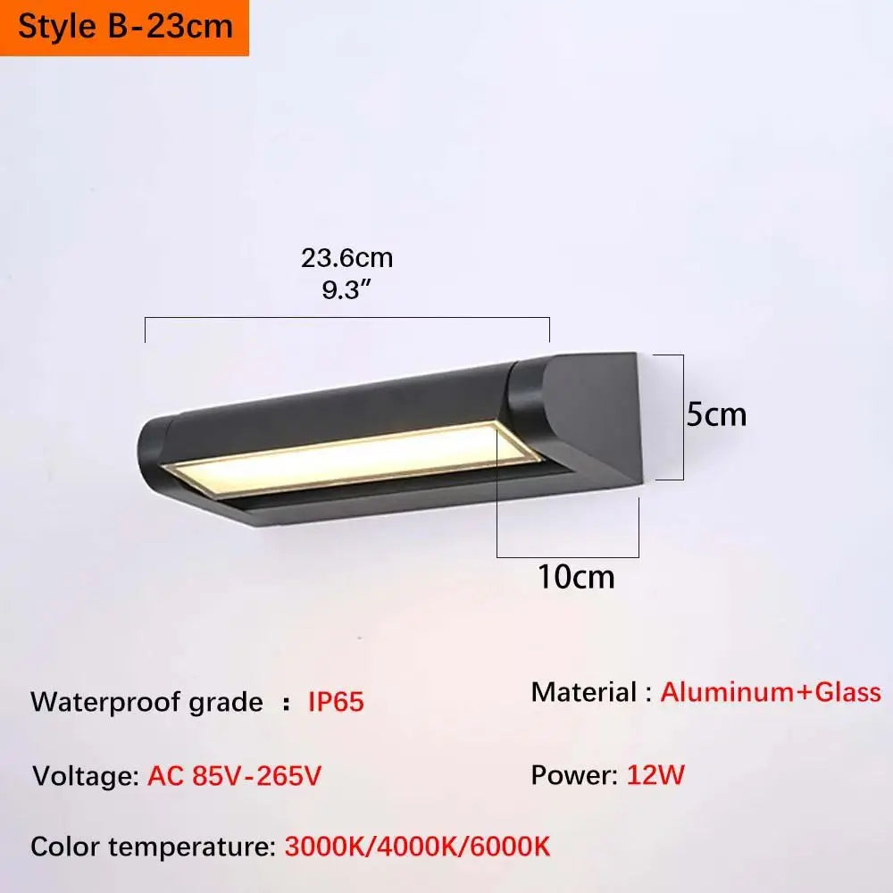 Adjustable angle outdoor waterproof outdoor wall lamp garden wiring wall lamp simple and high-end aluminum wall lamp