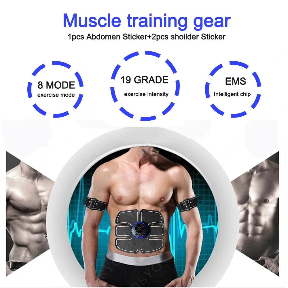 Smart Wireless EMS Muscle Stimulator USB Charged 19 Intensity Levels Abdomen Arm Leg Muscle Training Slimming Fitness Massager