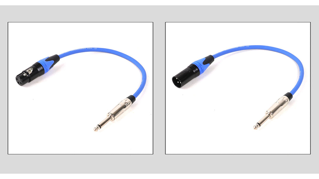 1PC 1/4 Inch (6.35mm) TS Jack to XLR Female/Male Microphone Audio Cable Unbalanced 3Pin XLR to Quarter Inch Mono Plug Mic Cord