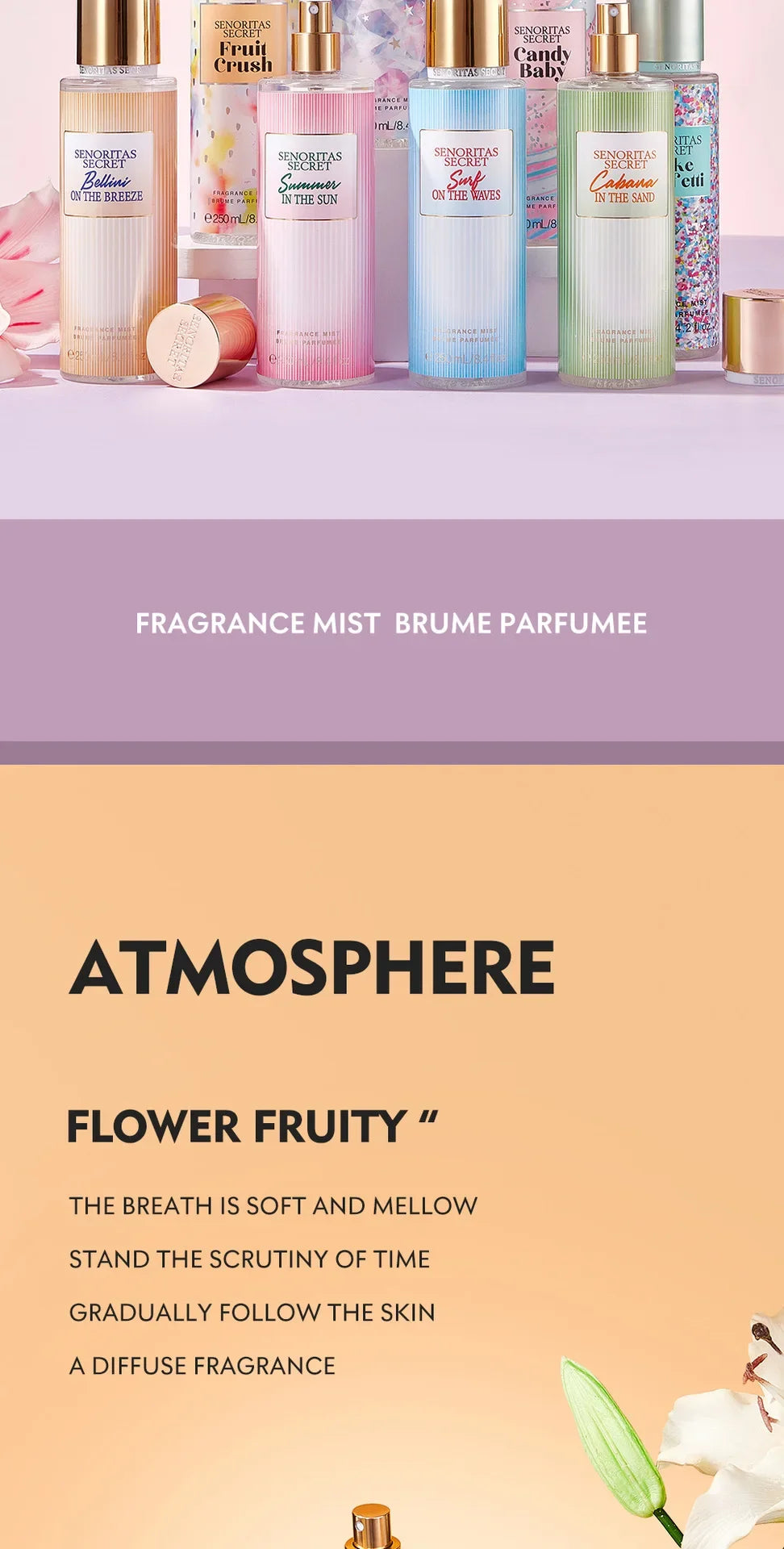 Thai Flower Fruit Perfume Vanilla Fragrance for Women Long-lasting Date Scent Good Girl Parfume Body Spray Floral Mist 250ml