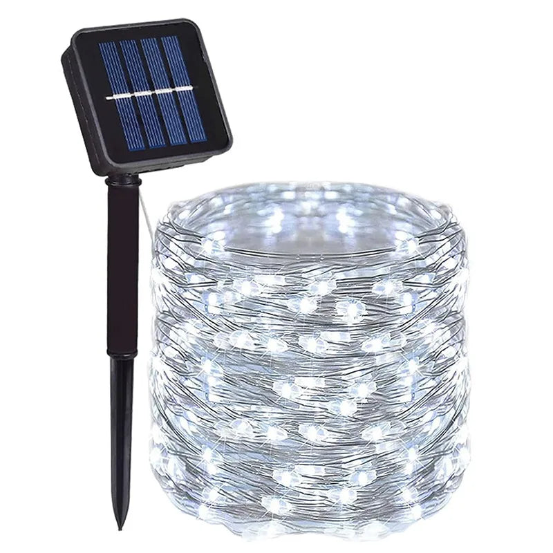 2~30M Ultra Long Solar String Fairy LED Light Outdoor Copper Waterproof Wedding Garland Decoration Garden Lights Party 8 Modes