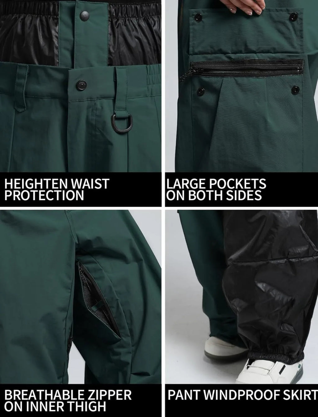 GSOU SNOW 2025 Loose Skiing Pants Snowboard Sport Trousers Outdoor Waterproof Windproof Ski Wear Winter Warm Female Ski Britches