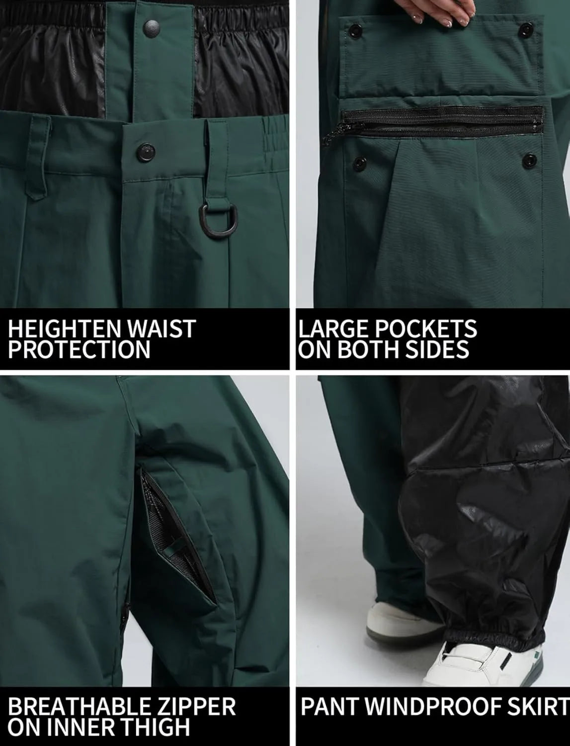 GSOU SNOW 2025 Loose Skiing Pants Snowboard Sport Trousers Outdoor Waterproof Windproof Ski Wear Winter Warm Female Ski Britches