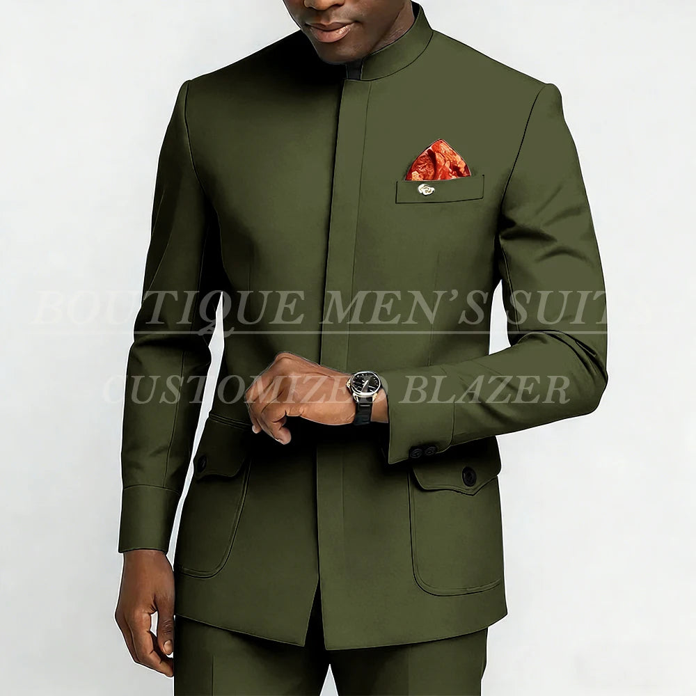 Bespoke Men's Suits Fashion Daily Male Clothing High Quality 2 Piece Jacket Pants Full Sets Luxury Daily Smart Casual Outfits