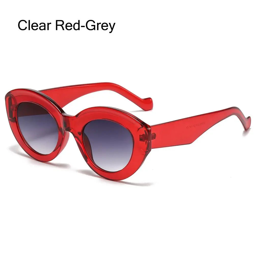 Ins Popular Retro Eyewear Oval Sun Glasses Oversized Sunglasses Sun Glasses Thick Frame
