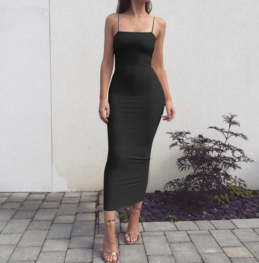 JZ461 Summer Women's Dress Long Sling Dresses Club Sexy Suspender Dress