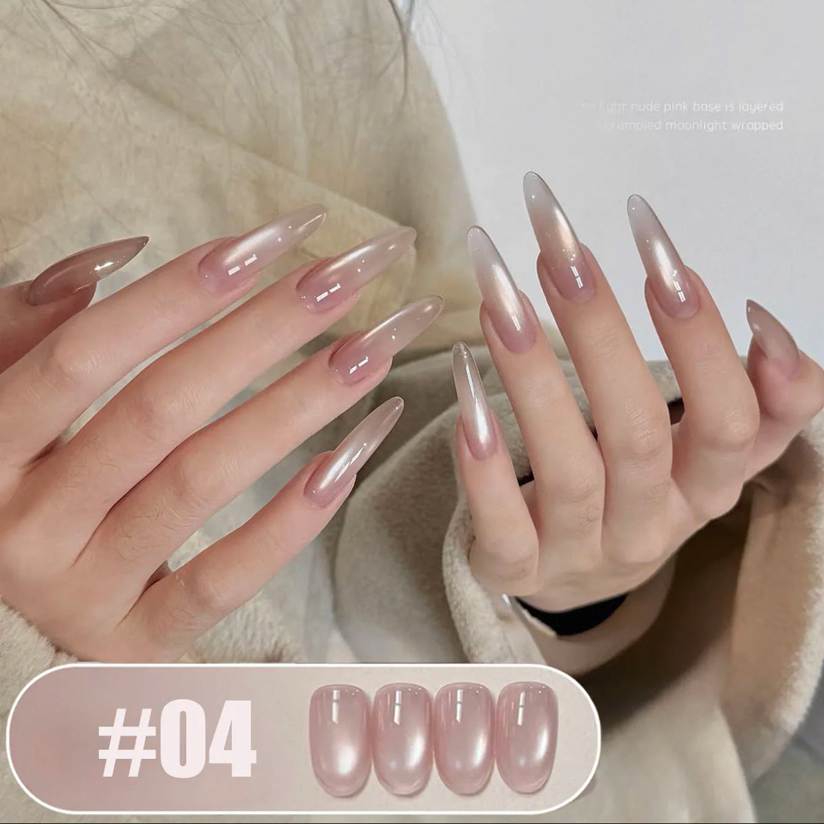 MIANEL 2026 10ML Lover Cat Eye Nail Gel Nude Pink with Sparkling Golden Light Glass Bead for Flattering Cat Eye Manicure