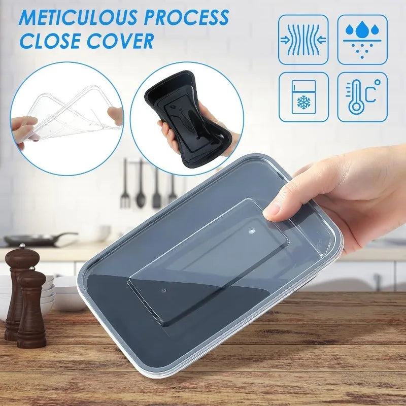 1-100pcs Food Packing Boxes Disposable Meal Storage Lunch Containers for Fridge Camping Picnic BBQ Party Rectangular Bento Boxes