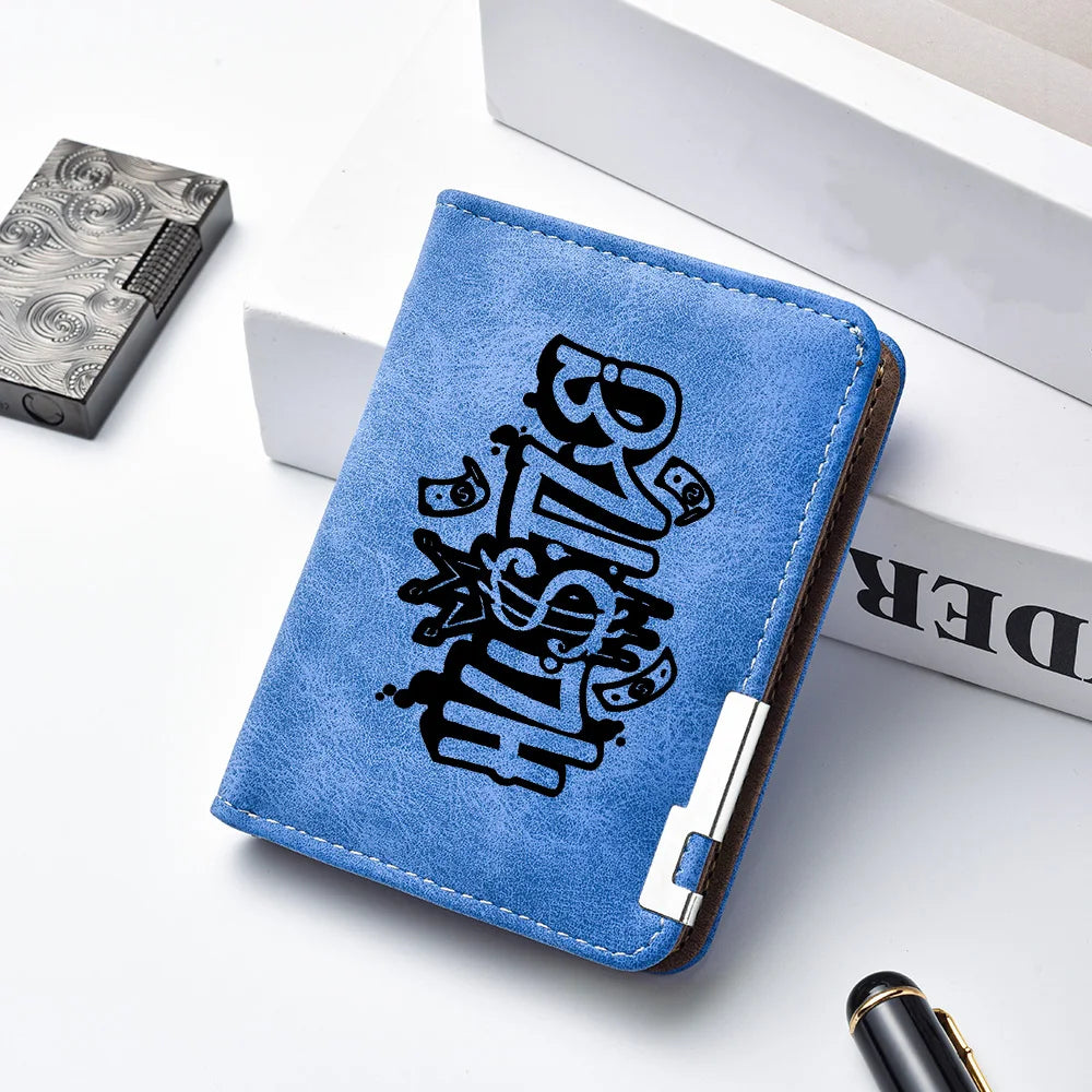 Men's Short Wallet, Featuring Multiple Card Slots, Card Holder, Double-fold Wallet, and a Fashionable Casual Men's Wallet.