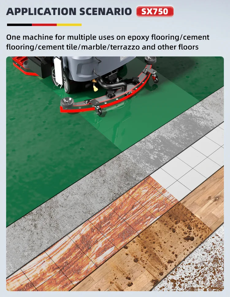 Ride on Floor Scrubber Commercial Scrubbing Machine Electric Cleaning Floor Scrubber Machine