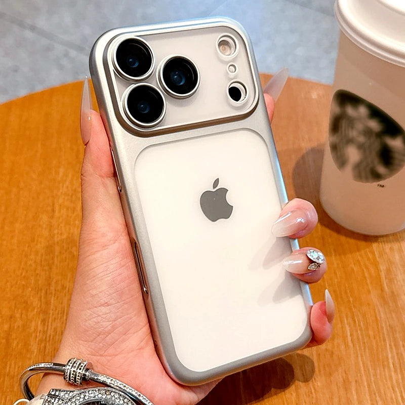 Luxury Soft Matte Phone Case For iPhone 11 12 13 14 15 16 17 18 Pro Max Plus Air Electroplating Silicone Bumper Back Cases Cover