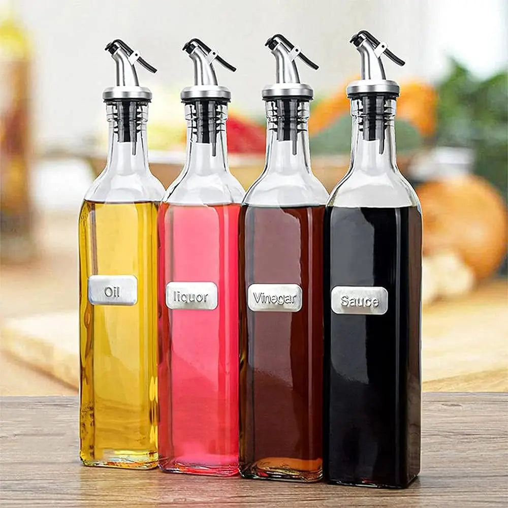 Oil Pour Spouts Olive Oil Vinegar Bottle Dispenser Pourer with Leak-Proof Cap for Kitchen Bar Sauce Salad