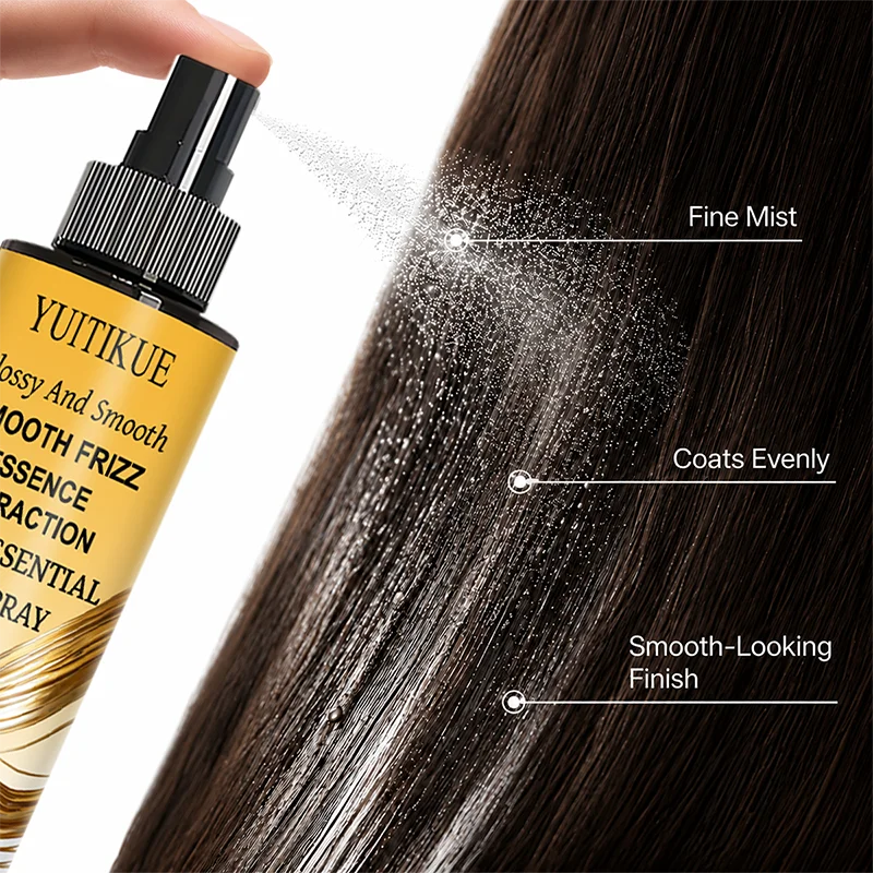 YUITIKUE Hair Essential Oil Spray 100ml - Glossy Smoothing Anti Frizz Nourishing Care for All Hair