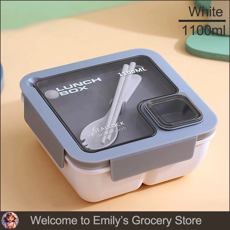 1pcs Portable Sealed Lunch Box with Tableware for Kids Children Plastic Microwave Bento Boxes Dinnerware Set Food Storage Contai