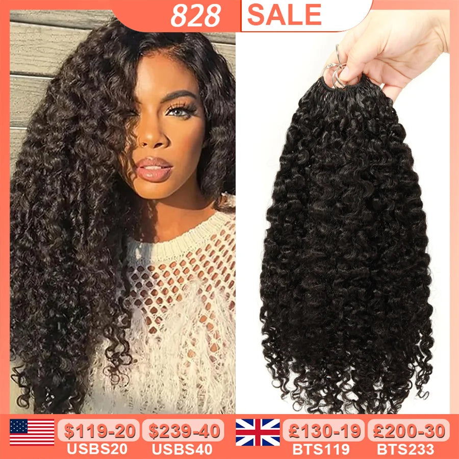 Crochet Human Hair Burmese Curly Pre-Separated Crochet Hair Extensions Knotless 100% Human Hair Full Head Curly Wigs Remy Hair