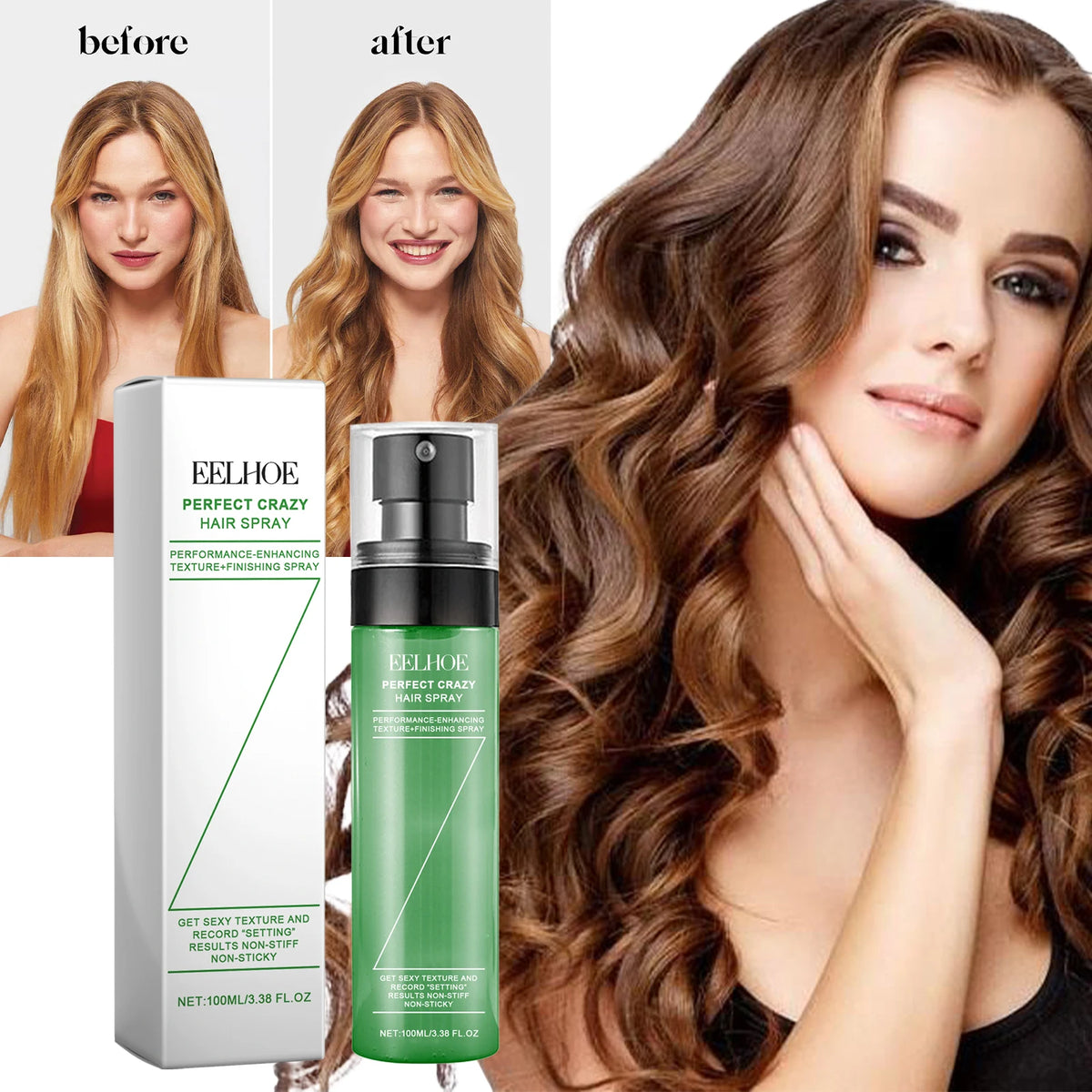 EELLHOE Volume Texture Sea Salt Spray Natural Hold & Styling Dry Hair Mist Nourish Fragrant Long-Lasting Hair Gel for Men Women