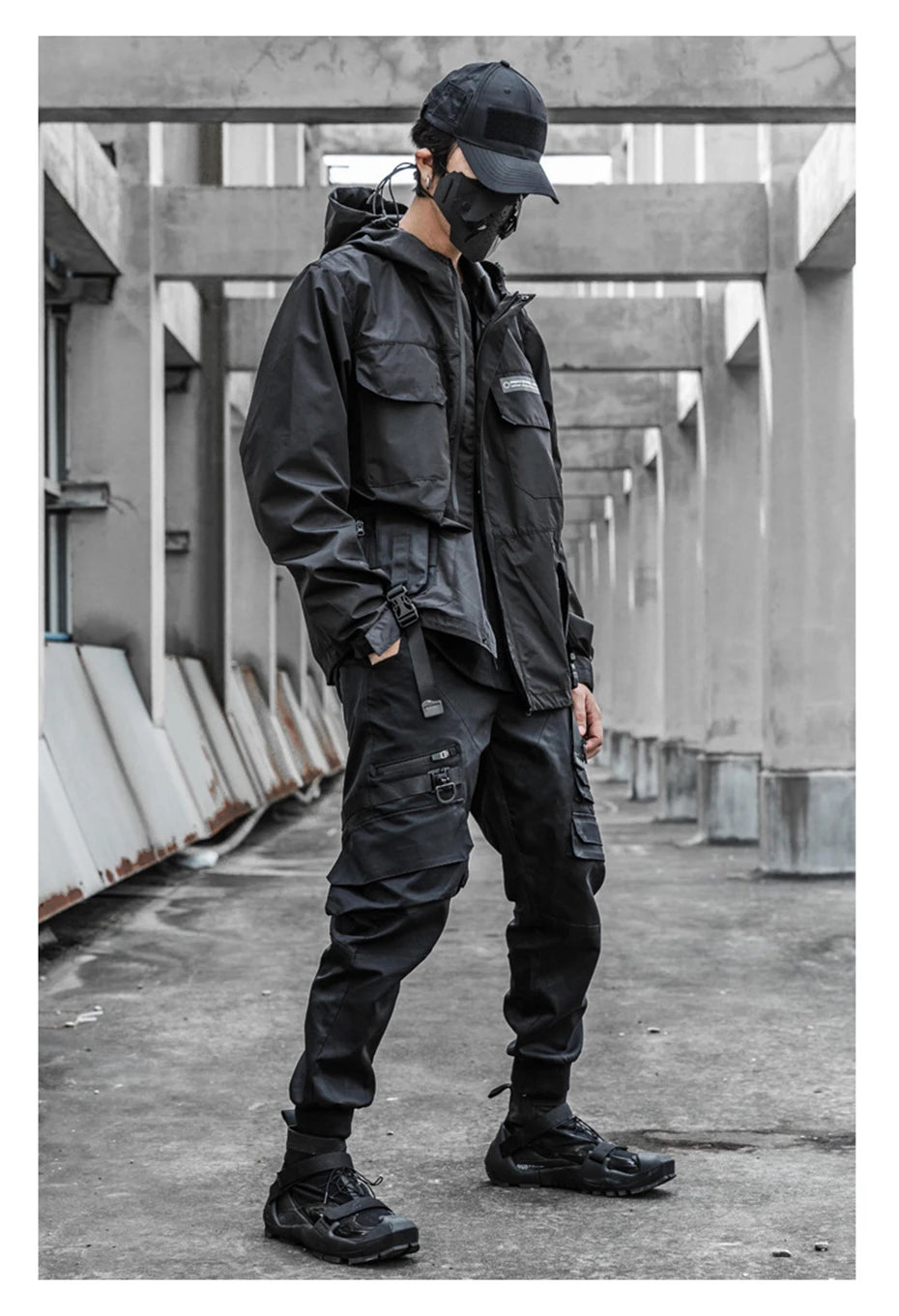 2022 Autumn Tactical Jackets Windbreaker Men Functional Techwear Mens Black Hip Hop Streetwear Waterproof Windproof Hooded Coats
