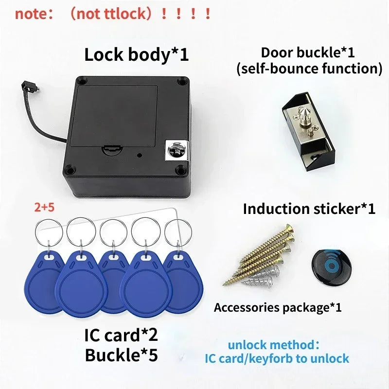 Smart Cabinet Door Lock Keyless Invisible Electronic Lock IC Card TTlock App Unlock Cabinet Locker Furniture Drawer Smart Locks