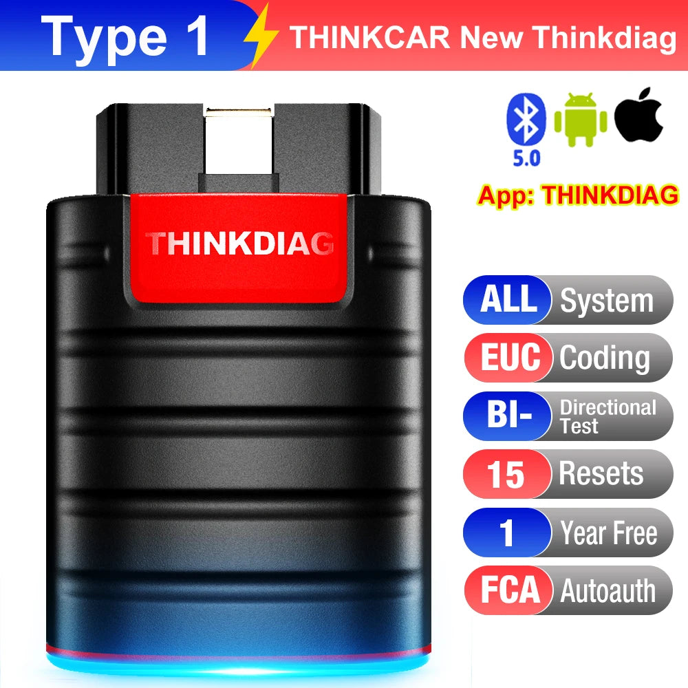 2026 THINKCAR New Thinkdiag ALL System Car Diagnostic Tools ECU Coding Active Test 16 Reset 1 Year Free OBD2 Scanner Code Reader