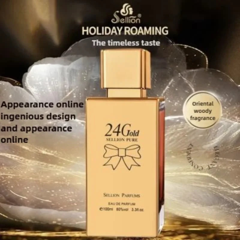 TaoCui Gold Women Perfume 100ml Woody Fragrance with Sandalwood Cedar Musk Long Lasting Elegant Scent Perfect for All Occasions