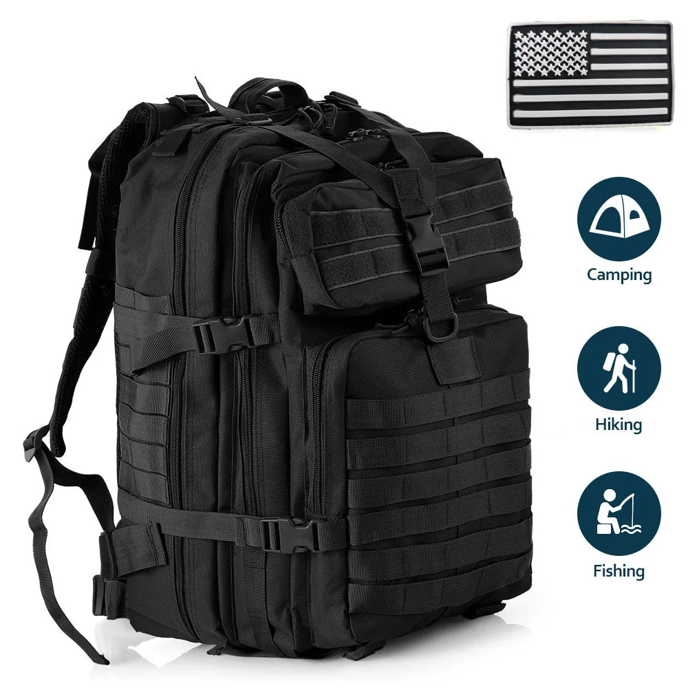 50 Liters Outdoor Tactical Dual Shoulder Large 3P Backpack Backcountry Cycling Sports Backpack Travel Attack Camouflage Multi-Fu