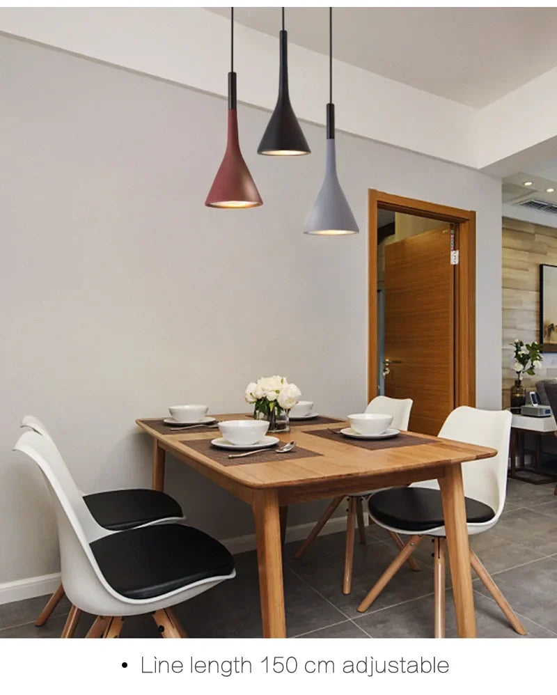 Modern Led Pendant Lights Multicolor E27 for Kitchen Fixtures Indoor Bedroom Dining Room Hanging Lamp Lampshade Home Chandeliers