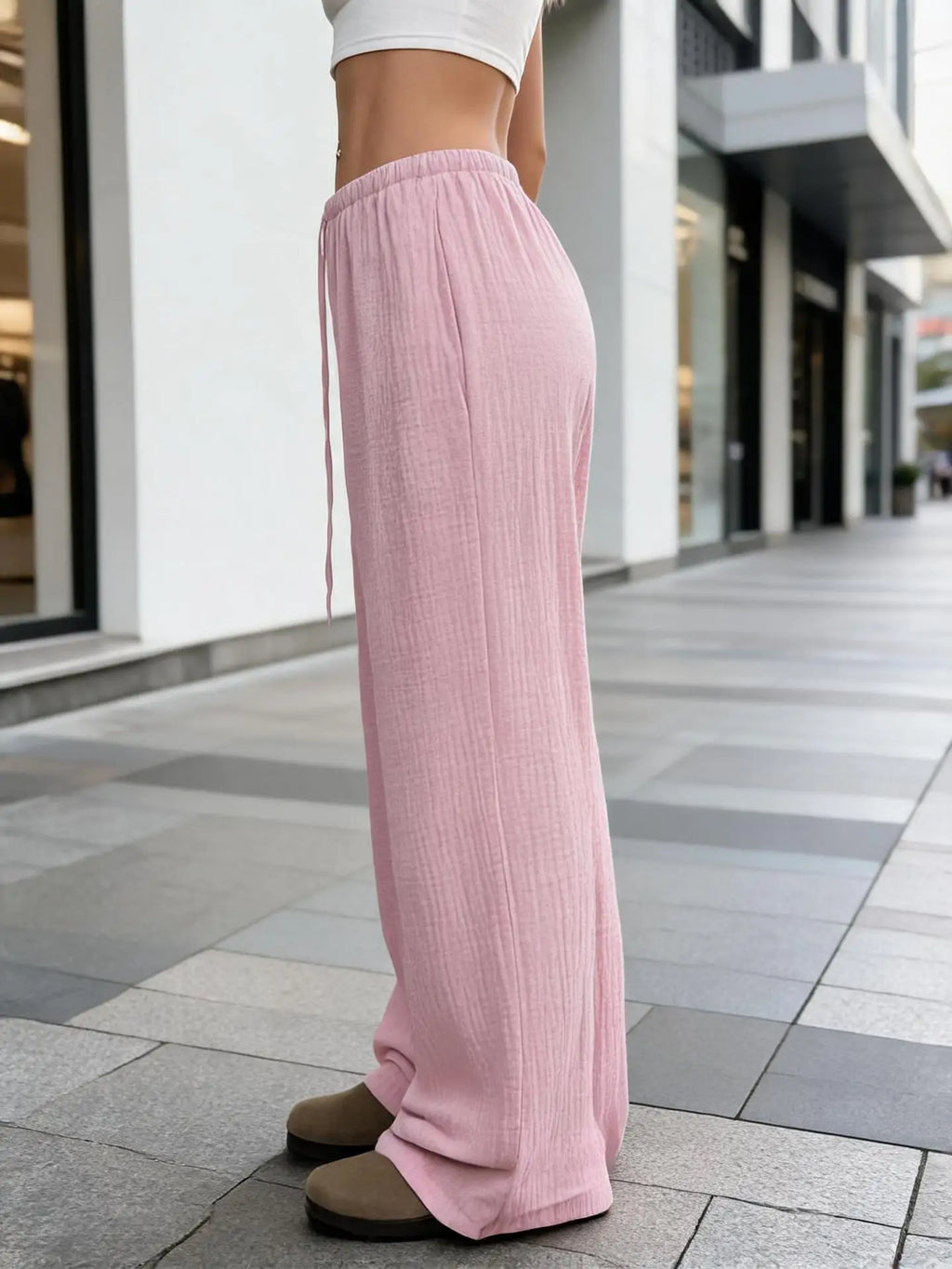 Summer Thin Texture Loose Pants Women High Waist Wide Leg Pants Women Casual Lazy Style Comfortable Breathable Trousers Women