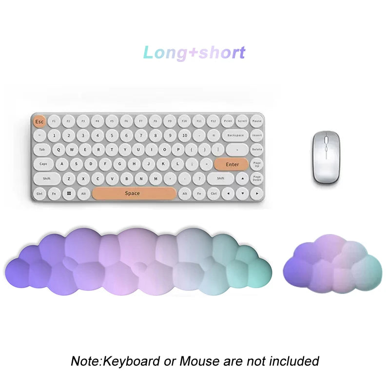 Cloud Gradient Gaming Keyboard Pad Wrist Pad Cloud Wrist Pad Mouse Pad Ergonomic Laika Foam Memory Non-Slip Support Office