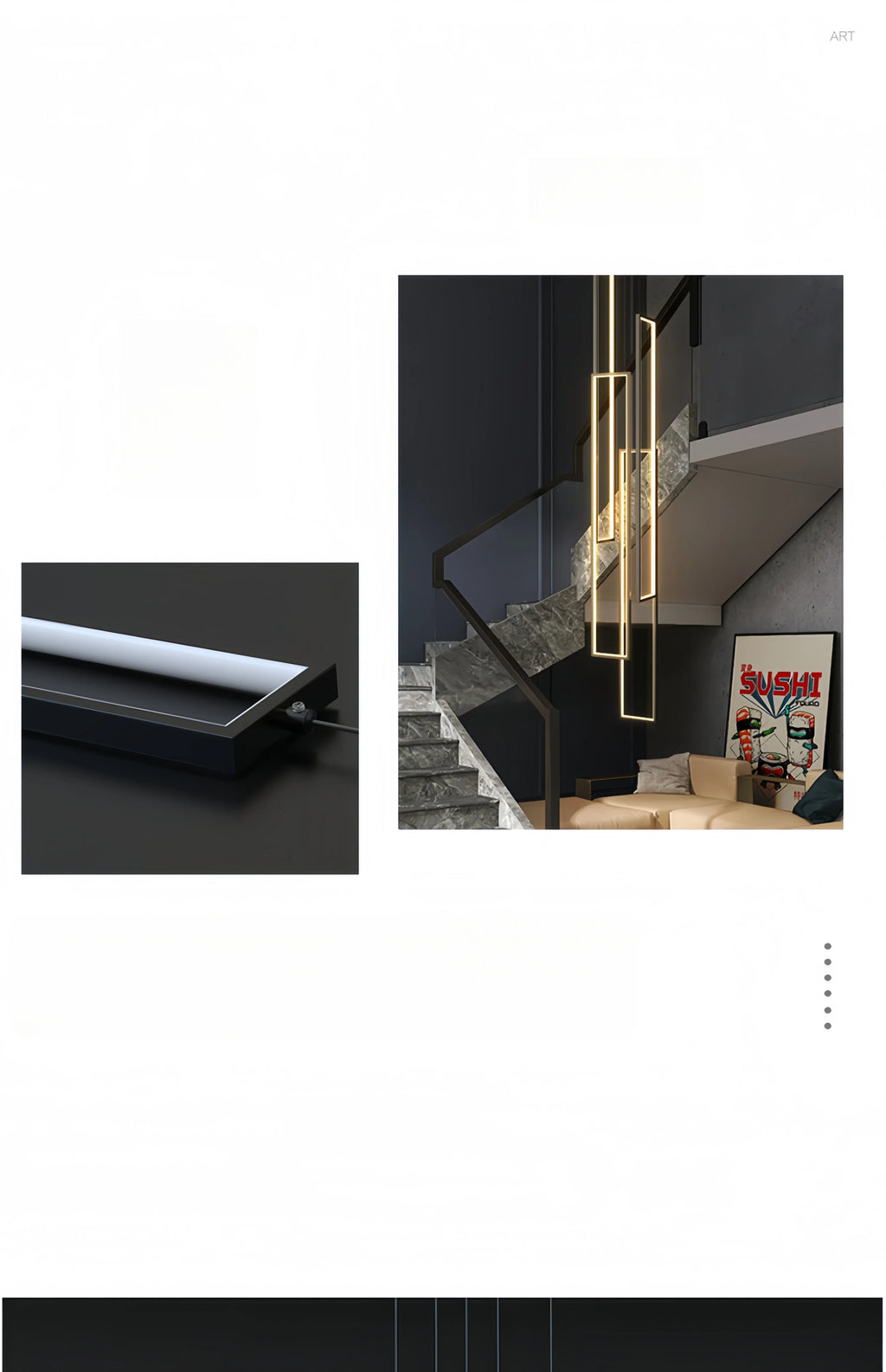 Modern Simple Staircase LED Chandeliers Aluminum Squarer Pendant Lights Loft Villa Duplex Exhibition Hall Decor Lighting Fixture