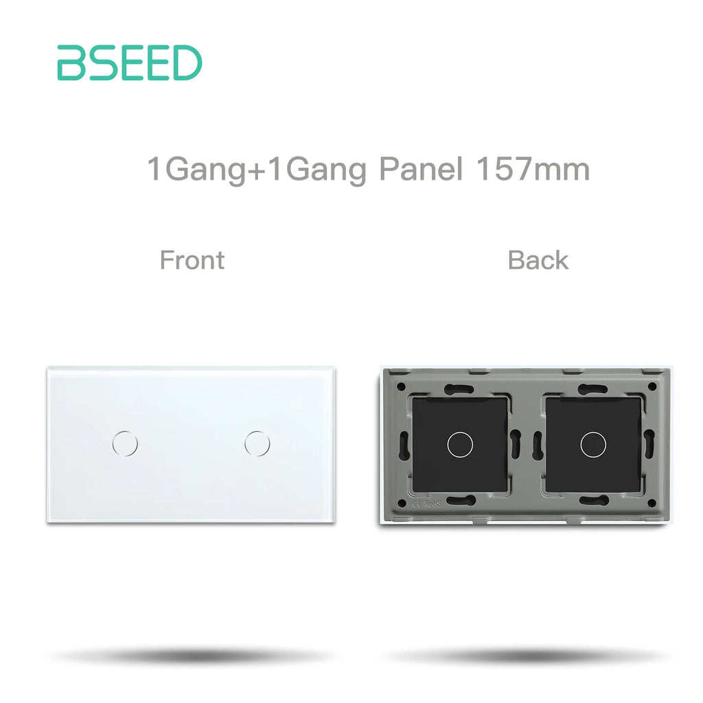 BSEED WIFI Wall Light Switches Glass Panel Parts White Smart Touch Switches Function Parts EU Sockets Power Outlet Parts