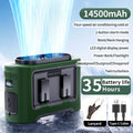 Socoolfan 14500mAh Outdoor Fan Portable Waist Hanging Neck Strong Dual Air Vents Fans for Travel Sports Courier Outdoor Working