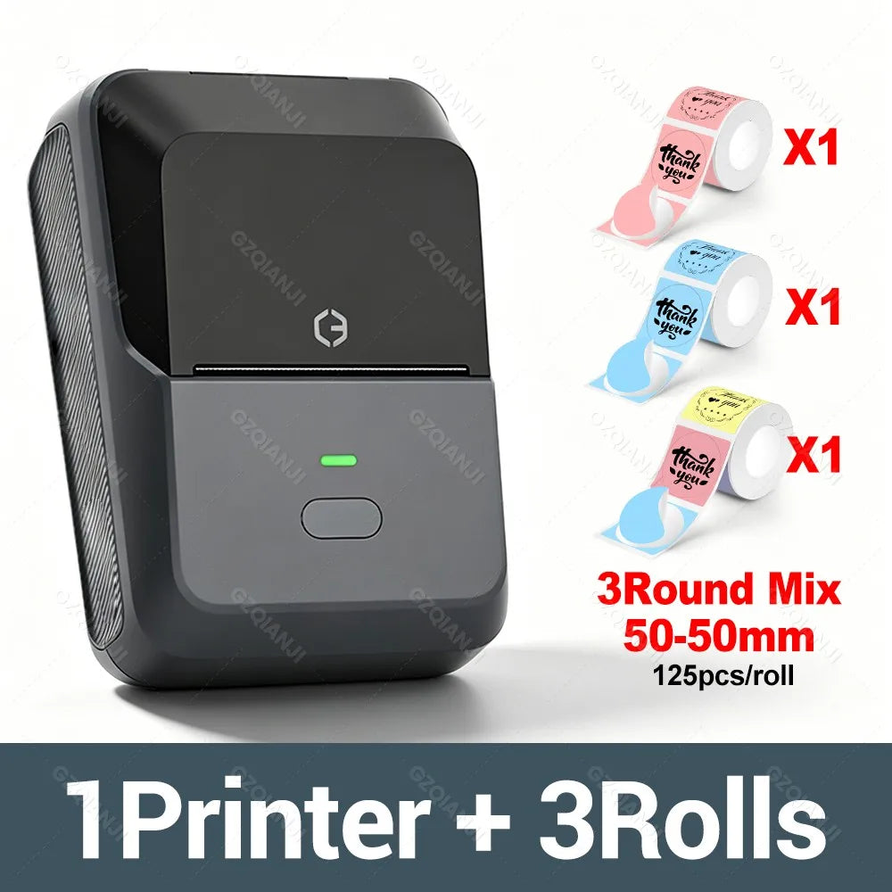 P2 Mini Thermal Label Printer Self-adhesive Food Stickers Bluetooth Maker Pocket Name Price Barcode Business Labeling Machine