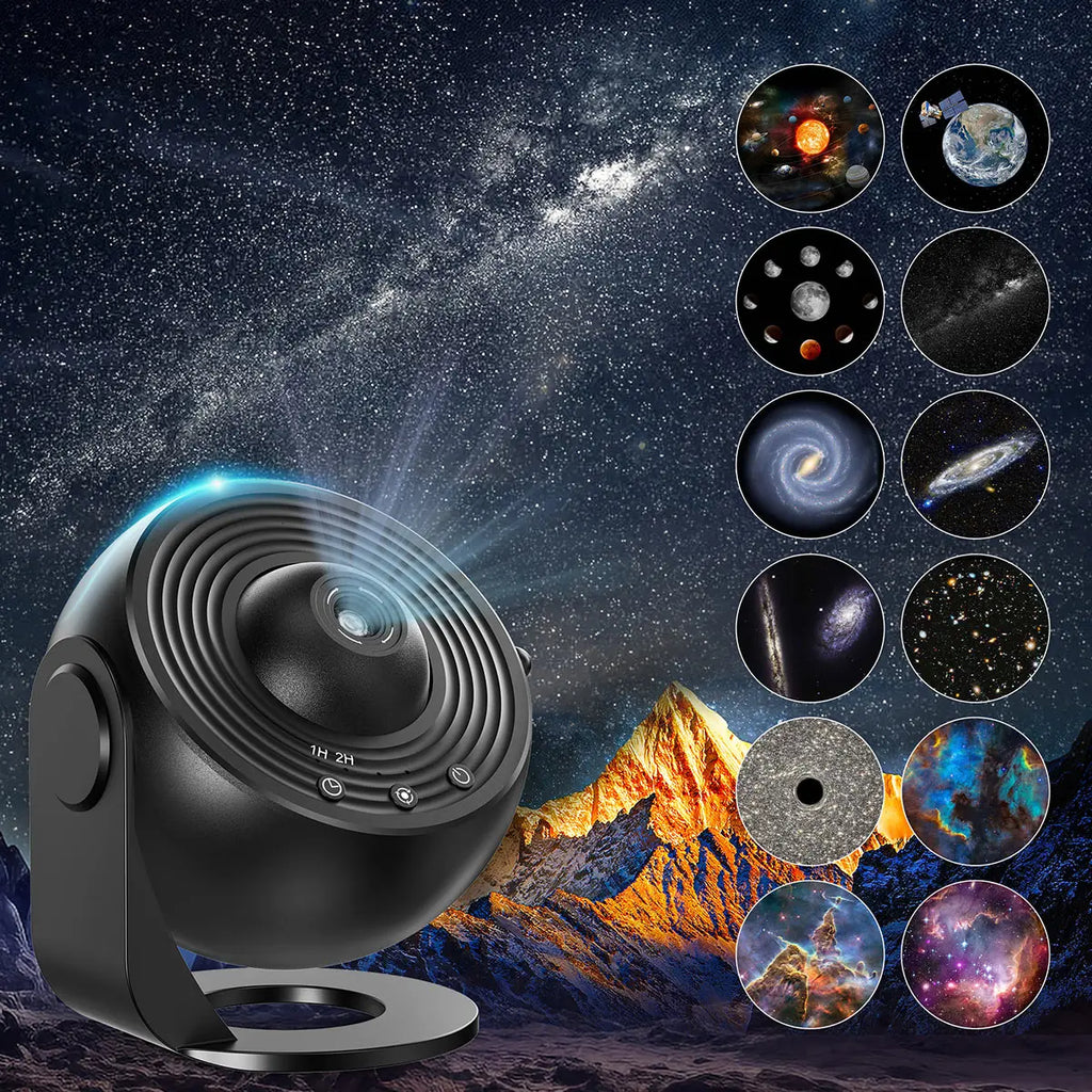 13 In 1 Galaxy Ultral Star Projector HD Image Area LED Night Light, 13 Film Discs,360° Rotate 1/2h Timer for Kids&Adults Bedroom