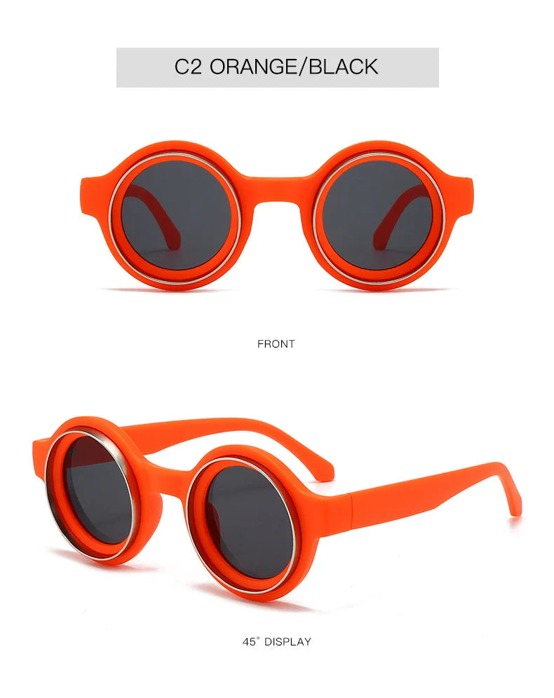 Men Sunglasses Fashion Retro Round Sun Glasses Classic Trendy Circular Outdoor Photography Accessory Eyewear UV400 Eyeglasses
