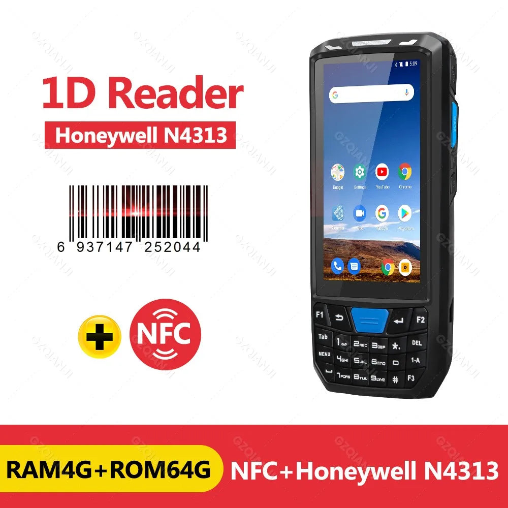 4G 64G Android 13 Terminal Handheld Mobile Rugged PDA with Bluetooth Wifi 1D 2D Barcode Scanner Reader GPS Warehouse Code Read