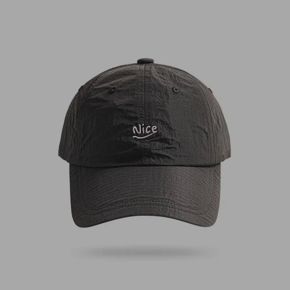 New Plaid Thin Sun Cap Quick-drying Breathable Baseball Cap Adjustable Letter Embroidery Sports Running Cap Men Women