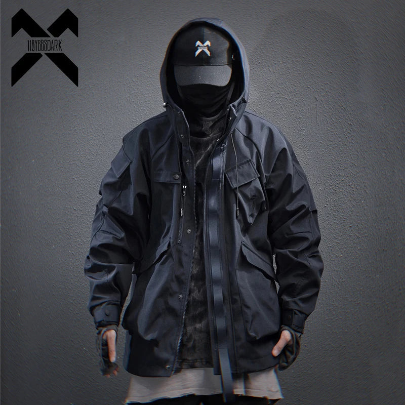 11 BYBB'S DARK 2025 Tactical Jackets Hooded Windbreaker Mens Cargo Function Jacket Fashion Coats Outwear Techwear Streetwear  ﻿