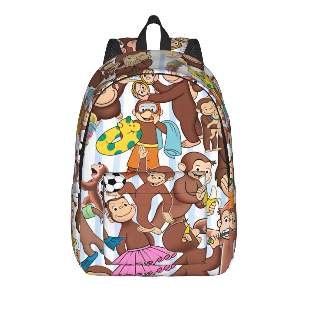 Curious George Multifunctional Stickers Backpack  Trekking Backpacks Student Colorful Soft High School Bags Style Rucksack