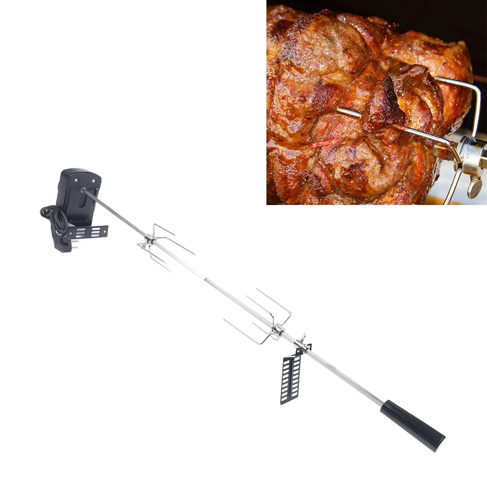 Professional BBQ Electric Skewer 360° Automatic Rotating Skewer Stainless Steel Grill Spit Rotisserie Skewer Camping Roaster Kit