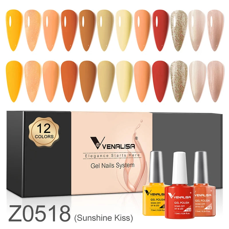Venalisa TPO Free Earth Brown Autumn Color Collection Nail Gel Polish Soak Off UV LED Gel Varnish Gorgeous Gel Nail Manicure