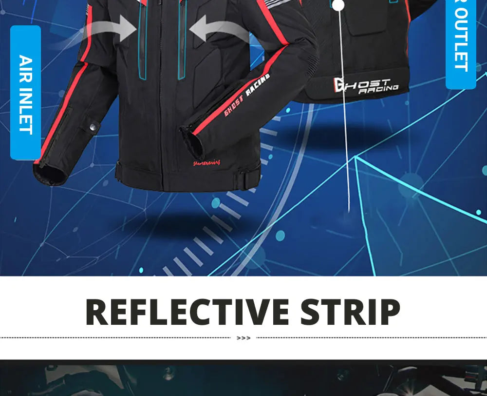 Motocross Jacket Cold-proof Waterproof Motorcycle Jacket Men Chaqueta Moto Protective Gear Motorbike Riding Jacket fit 4 Seasons