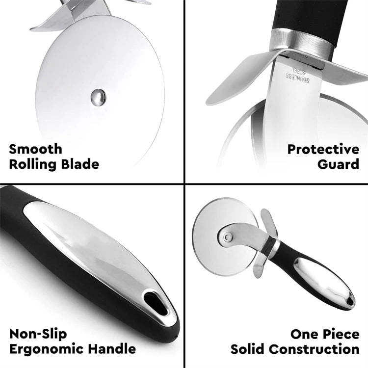 Premium Pizza Cutter Stainless Steel Pizza Cutter Wheel Super Sharp Pizza Slicer with Non-Slip Handle Kitchen Gadgets JT542