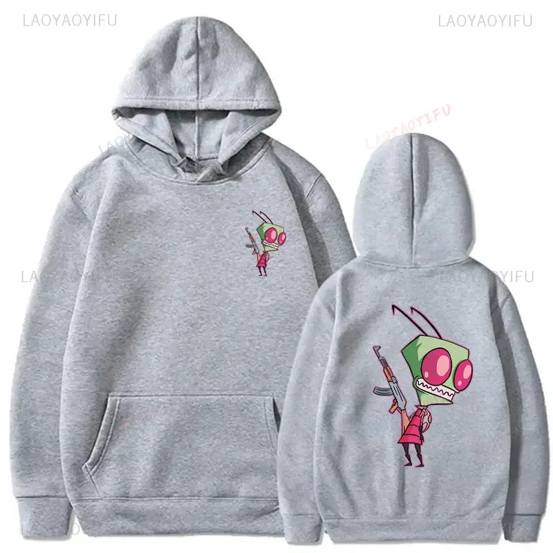 Happy Gir Classic Hip Hop Cool Thermal Hoodie Invader Zim Gaz Membrane Animated Leisure Tracksuit Autumn and Winter Fleeces