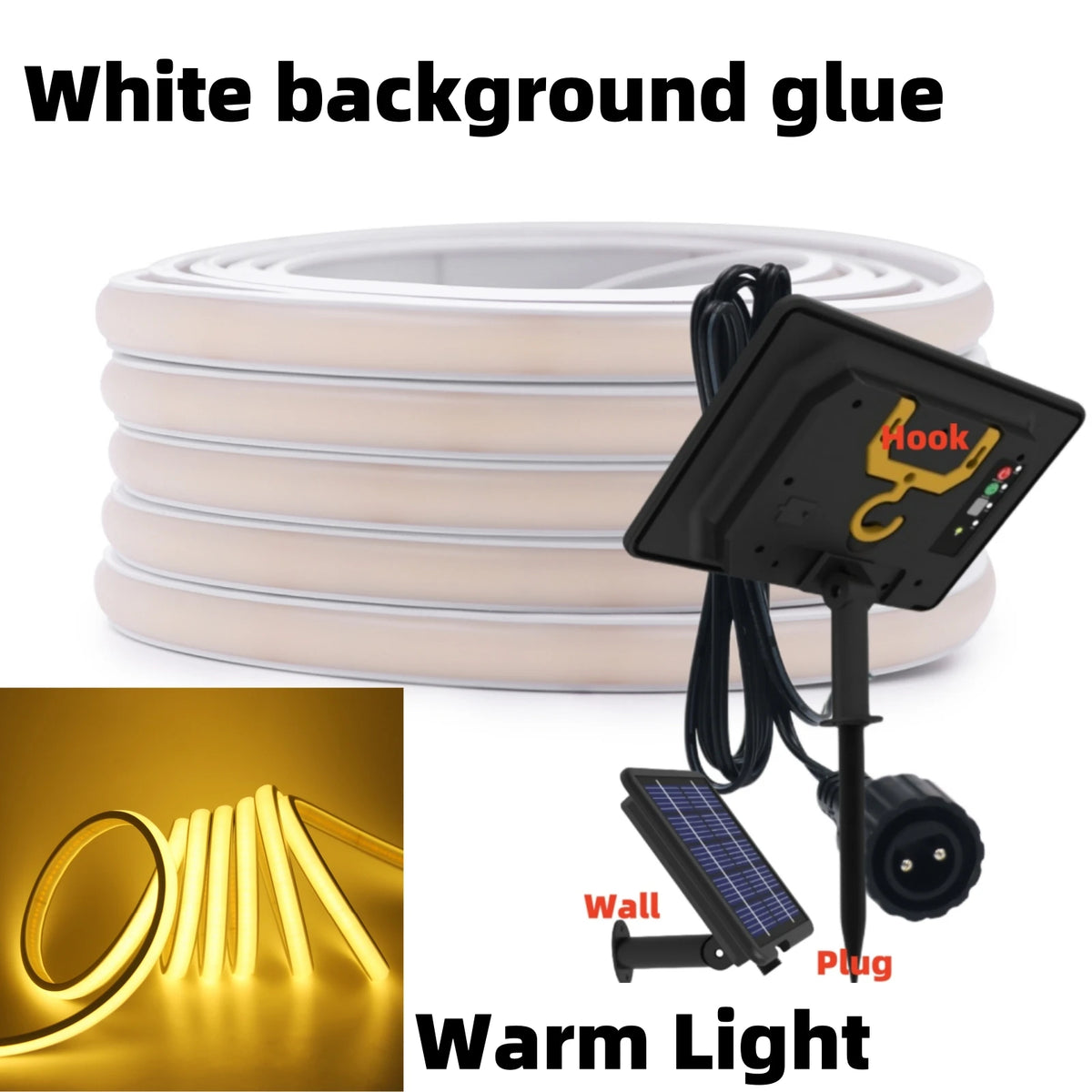 1200mAh 2400mAh 7200mAh COB Solar LED Strip Neon Light Sign DC 24V Flexible Waterproof IP68 IP67 Adhesive Tape Diode Lamp Linear