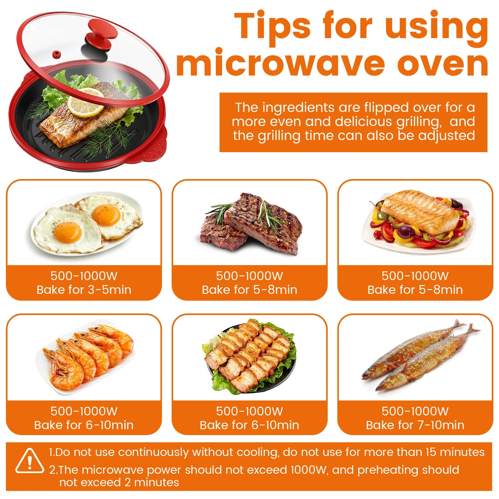 Microwave Grill Pan Non Stick Microwave Grilling Pan with Lids Large Capacity Microwaves Frying Pans for Cooking Kitchen Gadgets